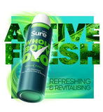 Sure Men Active Fresh 72hr Whole Body Deodorant Spray 150ml