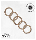 Silver Cloud Caramel Skinny Satin Scrunchies 5 Pack
