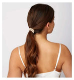 Silver Cloud Chocolate Skinny Satin Scrunchies 5 Pack