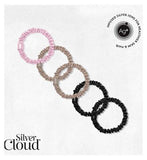 Silver Cloud Mixed Satin Skinny Scrunchies 5 Pack