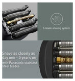 Panasonic Advanced 5 Blade Wet & Dry Compact Electric Shaver with Responsive Beard Sensor+. ES-PV3B Series 900S, Japanese Blades