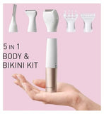 Panasonic 5-in-1 Body & Bikini Trimming Kit, Wet & Dry, Powerful Motor for Comfortable Trimming, ES-WM31 Portable Body Care Tool