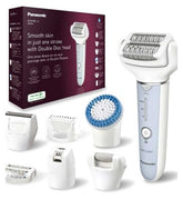 Panasonic 5-in-1 Full Body Epilator Kit with Pressure Sensor for Effortless Hair Removal, ES-EY90 Double Disc Technology