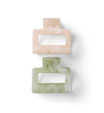 Boots Retangle Jawclip Green & White