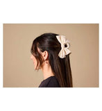 Boots Cream Bow Jaw Claw Clip