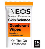 INEOS Skin Science Mandarin + Sandalwood Deodorant Body Wipes - 15 Pack