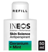 INEOS Skin Science Geranium + Mint Antiperspirant Deodorant Roll On Refill 50ml
