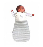 Sweet Dreamers Organic Cotton Baby Sheeping Bag Embroidered Grey Stripe 0-6 Months 2.5 Tog