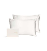 Silk Addict 100 % Mulberry Silk Pillowcase Ivory, Twinpack