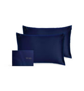 Silk Addict 100 % Mulberry Silk Pillowcase Navy, Twinpack