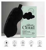 Silver Cloud Black Sleep Mask and White Pillowcase