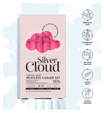 Silver Cloud Fuchsia Heatless Curlers and White Pillowcase