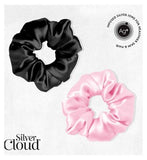 Silver Cloud Mixed Satin Scrunchies Four Pack