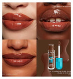 NYX Professional Makeup Wet Shot IV Splash N Spice Lip Stain & Duck Plump Liner Clear Bundle