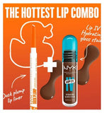 NYX Professional Makeup Wet Shot IV Splash N Spice Lip Stain & Duck Plump Liner Clear Bundle