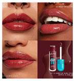 NYX Professional Makeup Wet Shot IV Drippin in Rose Lip Stain & Duck Plump Liner Clear Bundle