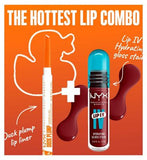 NYX Professional Makeup Wet Shot IV Cranberry Splash Lip Stain & Duck Plump Liner Clear Bundle