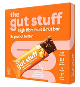 The Gut Stuff Peanut Butter High Fibre Fruit & Nut Bars 3x35g
