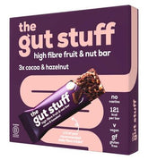 The Gut Stuff Cocoa & Hazelnut High Fibre Fruit & Nut bars 3x35g