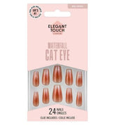 Elegant Touch Gel Waterfall Cateye Crystal Cascades False Nails with glue 24s