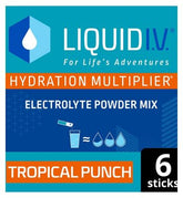 Liquid I.V. Hydration Multiplier Electrolyte Powder Mix Tropical Punch 6 Sachets