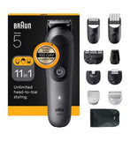 Braun All-in-One Kit Series 5, 11in1 Grooming, Sharp Blade, Body Trim, AIO5560, Grey