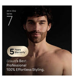 Braun All-in-One Series 7, 13in1 Grooming Kit, ProBlade, AutoSense, AIO7560, Grey