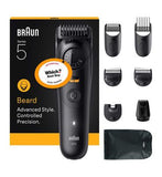 Braun Beard Trimmer Series 5, +8 Styling Tools, 40 Lengths, Sharp Blade, BT5560, Black