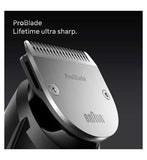 Braun Beard Trimmer Series 7, +10 Barbering Tools, 40 Lengths, ProBlade, BT7540, Blue