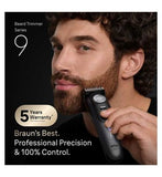 Braun Beard Trimmer Series 9, +12 Barbering Tools, 52 Lengths, ProBlade, BT9560, Chrome