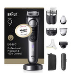 Braun Beard Trimmer Series 9, +12 Barbering Tools, 52 Lengths, ProBlade, BT9560, Chrome