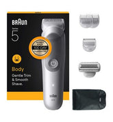 Braun Body Groomer Series 5, +6 Grooming Tools, Trim & Shave Hair, Waterproof, BG5550, Grey