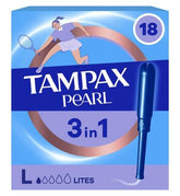 Tampax Pearl Lites Tampons With Applicator x18, 3in1 Leak Protection, Comfort And Easy Insertion