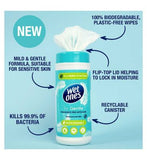 Wet Ones be Gentle Biodegradable Antibacterial Hand Wipes Canister 50s