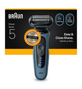 Braun Series 5 Electric Shaver, Up to 50 min, Cordless, Wet & Dry Razor for Men, 100% Waterproof, 52-A1000S, Azure