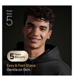 Braun Series 5 Electric Shaver, Up to 50 min, Cordless, Wet & Dry Razor for Men, 100% Waterproof, 52-A1000S, Azure