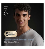 Braun Series 6 Electric Shaver, Up to 60 min, Precision Trimmer Attachment, Cordless, Wet & Dry Razor for Men, 62-B1200S, Blue