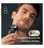 Braun Series 8 Electric Shaver, 4+1 Precision Head & Trimmer, SensoAdapt for any Beard Density, 8663CC, Grey