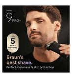 Braun Series 9 PRO+ Electric Shaver, 5+1 Ultra Thin Precision Blades, Pro SensoAdapt, Up to 60 min, Charging Stand, 9610S, Black