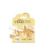 Silver Cloud Buttercup Large Satin Scrunchies
