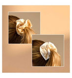 Silver Cloud Buttercup Large Satin Scrunchies