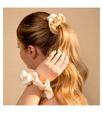 Silver Cloud Buttercup Large Satin Scrunchies