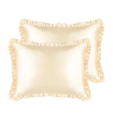 Silver Cloud Satin Frilly Pillowcase Twin Pack - Buttercup Collection