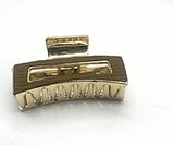 Dark brown And Gold Rectangular Hair Claw Clip