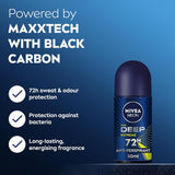 NIVEA MEN Deep Extreme Anti-Perspirant Roll-on For Men, 72h - 50ml