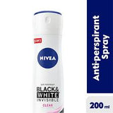 lack & White Invisible Clear Anti-Perspirant Spray For Women, 48h - 200m