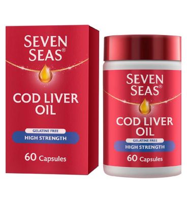Seven Seas Cod Liver Oil High Strength Gelatine Free Omega-3 60 Caps