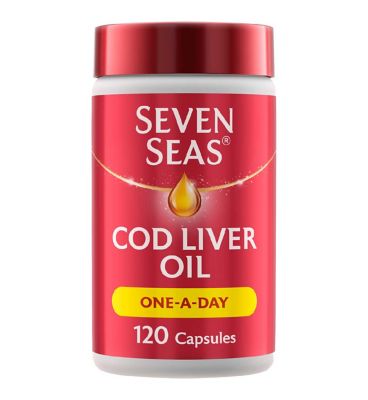 Seven Seas Cod Liver Oil One-A-Day Omega-3 Fish Oil & Vitamin D 120 Capsules