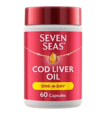 Seven Seas Cod Liver Oil One-A-Day Omega-3 Fish Oil & Vitamin D 60 Capsules