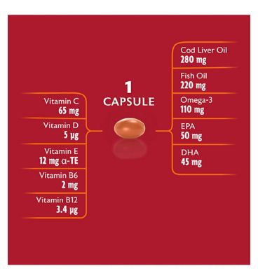 Seven Seas Cod Liver Oil Plus Multivitamins Omega-3 Fish Oil 90 Capsules